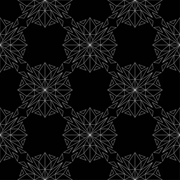 Siyah arka plan üzerine beyaz çiçekler. Süs seamless modeli