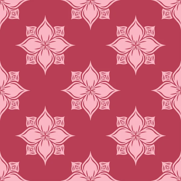 Kırmızı zemin üzerine çiçek süsleme. Tekstil ve duvar kağıtları için seamless modeli