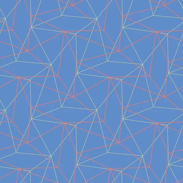 Geometrik mavi seamless modeli. Arka plan kırmızı ve sarı tasarımı ile çok renkli