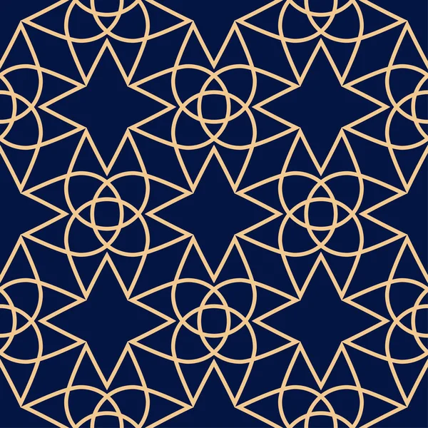 Altın mavi geometrik süsleme. Web, Tekstil ve duvar kağıtları için seamless modeli