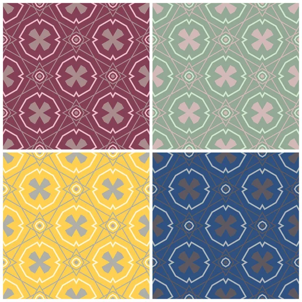 Renkli kesintisiz arka plan duvar kağıtları, Tekstil ve kumaş için geometrik desenlerle set