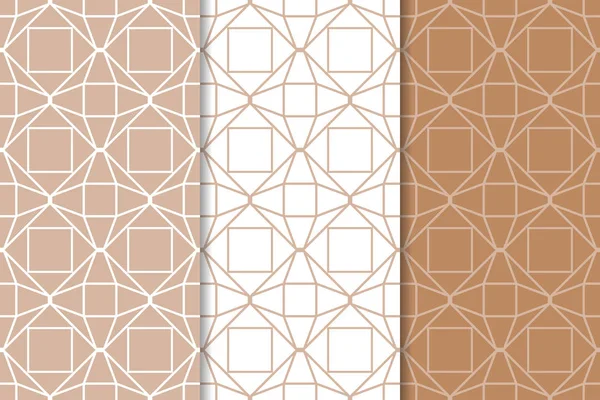 Web, Tekstil ve duvar kağıtları için dikişsiz desen kahverengi ve beyaz geometrik dizi