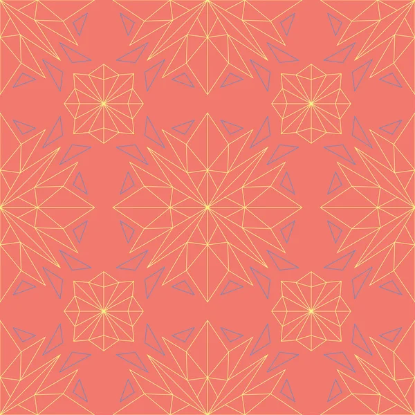 Çiçek tasarım seamless modeli. Somon kırmızı zemin üzerine parlak sarı ve mavi çiçek öğeleri