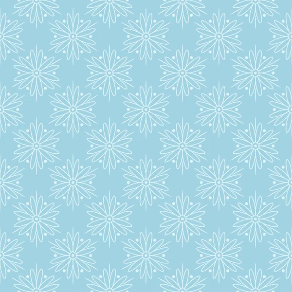 Motif Floral Blanc Sur Fond Bleu Ornement Sans Couture Pour — Image vectorielle