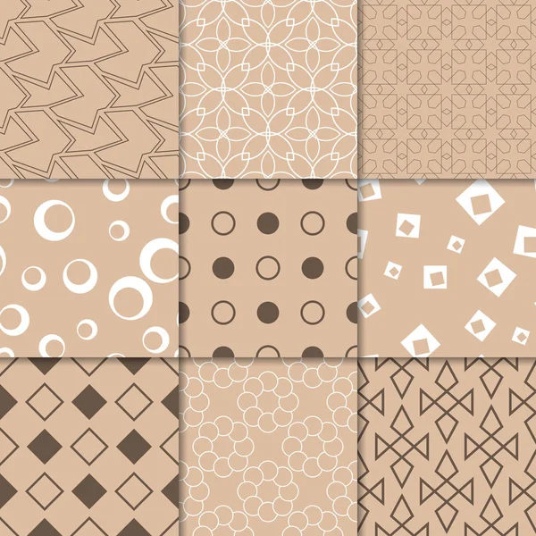 Kahverengi Bej geometrik süsler. Web, Tekstil ve duvar kağıtları için dikişsiz desen koleksiyonu