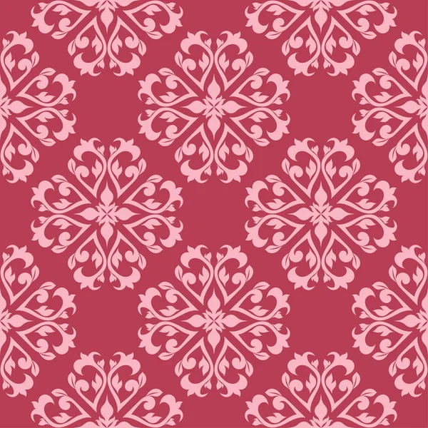 Ornement Floral Sur Fond Rouge Modèle Sans Couture Pour Textile — Image vectorielle