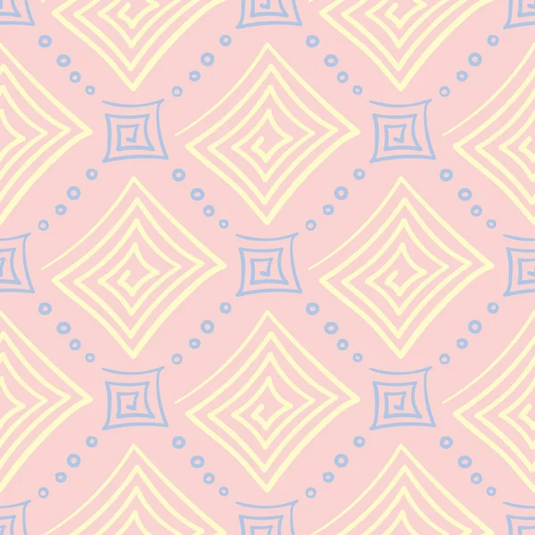 Розовый Геометрический Бесшовный Фон Разноцветный Узор Обоев Текстиля Тканей — стоковый вектор