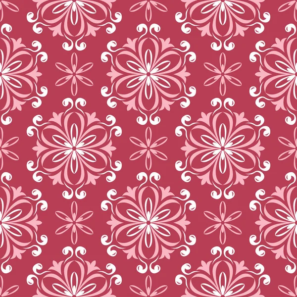 Fond Floral Rouge Beige Motif Sans Couture Coloré Pour Papiers — Image vectorielle