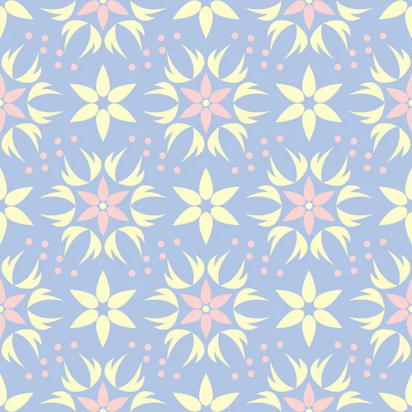 Çiçek mavi seamless modeli. Bej ve pembe öğeler için duvar kağıtları, Tekstil ve kumaş renkli arka plan