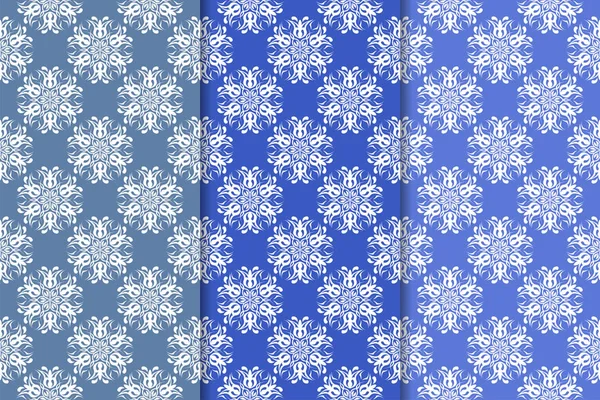 Çiçek süsler kümesi. Mavi dikey Dikişsiz desen. Duvar kağıdı arka plan