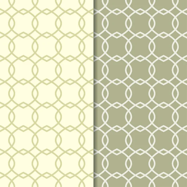 Zeytin yeşili geometrik süsler. Web, Tekstil ve duvar kağıtları için dikişsiz desen seti