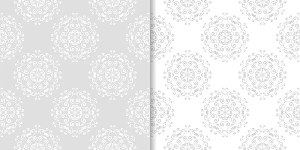 Işık gri çiçek arka planlar. Tekstil ve duvar kağıtları için dikişsiz desen seti