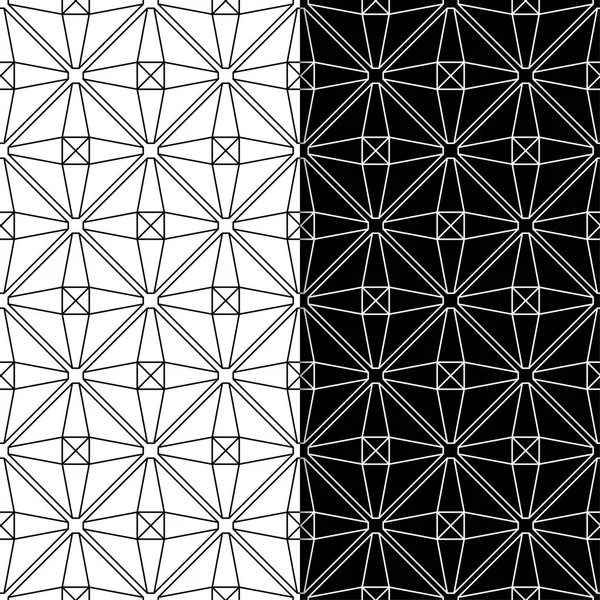 Siyah ve beyaz geometrik yazdırır. Web, Tekstil ve duvar kağıtları için dikişsiz desen seti