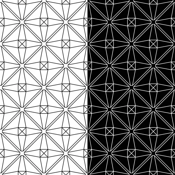 Czarno Białe Wydruki Geometryczne Zestaw Bez Szwu Wzorów Dla Sieci — Wektor stockowy