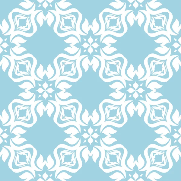 Flores Brancas Fundo Azul Padrão Sem Costura Ornamental Para Têxteis — Vetor de Stock