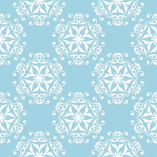 Λευκό Floral Στολίδι Ναυτικό Μπλε Φόντο Χωρίς Ραφή Πρότυπο Για — Διανυσματικό Αρχείο