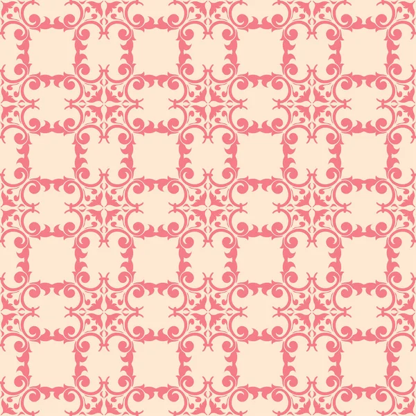 Kırmızı ve bej çiçekli süs. Tekstil ve duvar kağıtları için seamless modeli