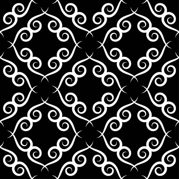 Černá Bílá Vegetabilní Ornament Vzor Bezešvé Pro Textil Tapety — Stockový vektor