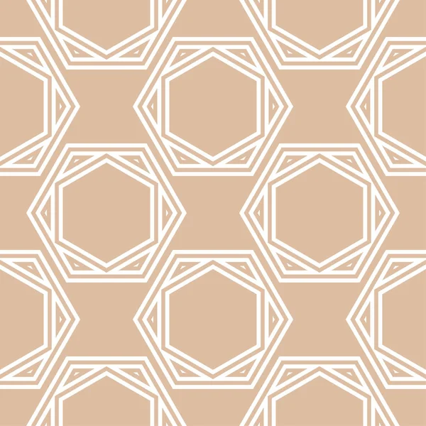 Bej ve beyaz geometrik süsleme. Web, Tekstil ve duvar kağıtları için seamless modeli