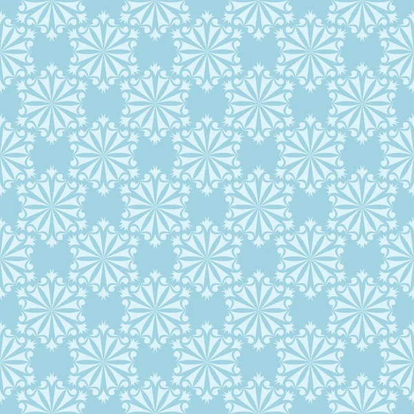 Mavi zemin üzerine beyaz çiçek desenli. Tekstil ve duvar kağıtları için sorunsuz süsleme