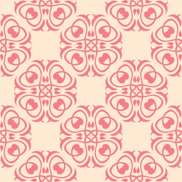 Bej renkli arka plan üzerinde kırmızı çiçekli süs. Tekstil ve duvar kağıtları için seamless modeli