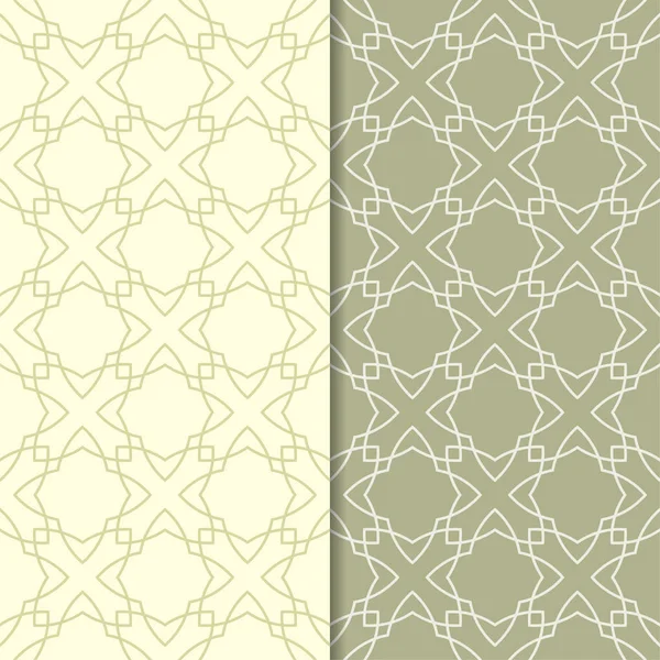 Zeytin yeşili geometrik süsler. Web, Tekstil ve duvar kağıtları için dikişsiz desen seti