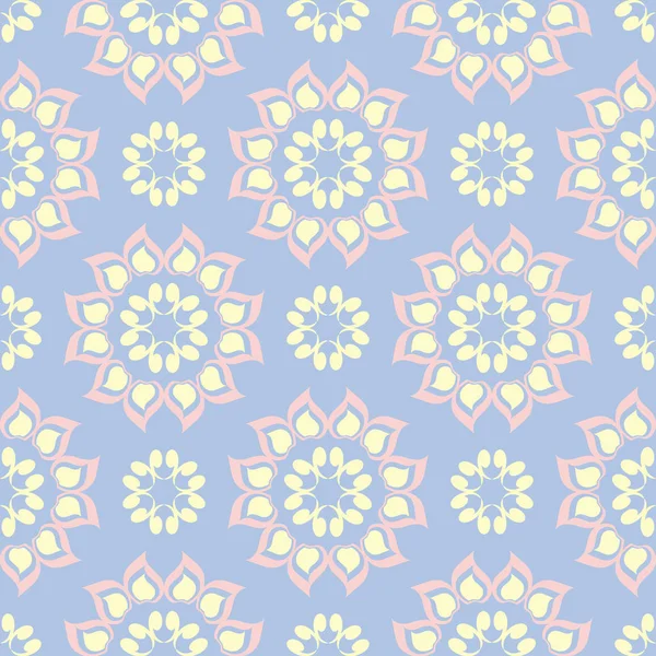 Çiçek mavi seamless modeli. Bej ve pembe öğeler için duvar kağıtları, Tekstil ve kumaş renkli arka plan