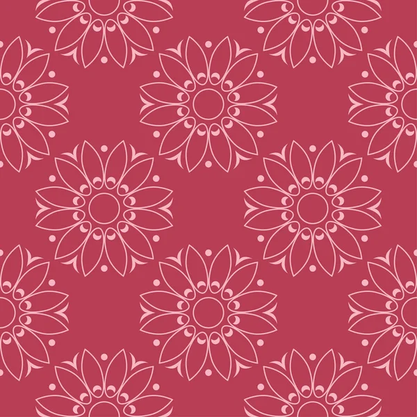 Çiçek tasarım kırmızı zemin üzerine. Tekstil ve duvar kağıtları için seamless modeli