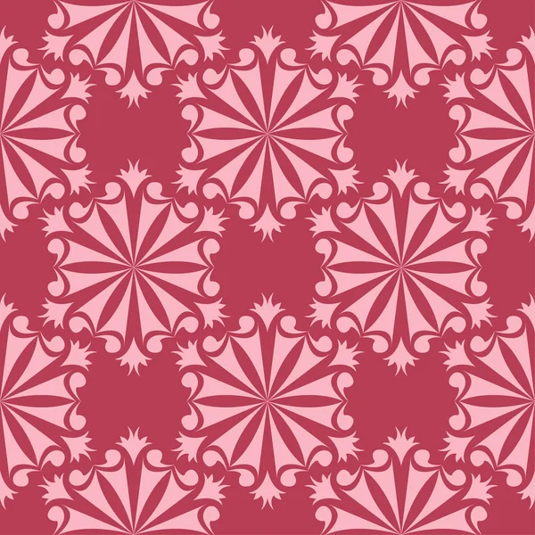 Kırmızı zemin üzerine çiçek süsleme. Tekstil ve duvar kağıtları için seamless modeli