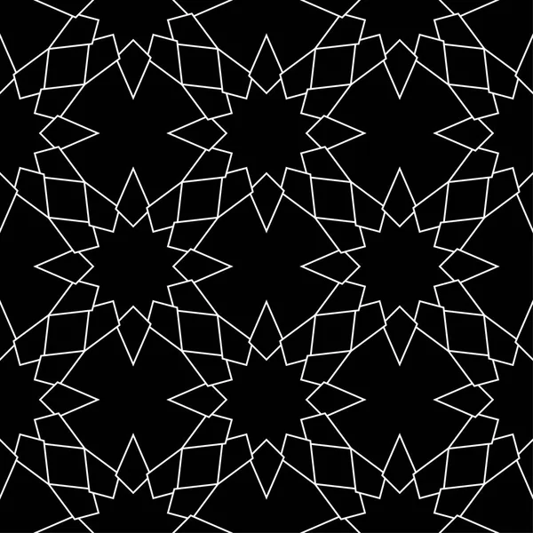 Ornement Géométrique Motif Sans Couture Noir Blanc Pour Toile Textile — Image vectorielle