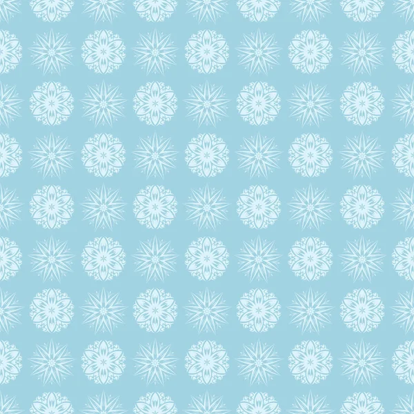 Mavi zemin üzerine beyaz çiçek desenli. Tekstil ve duvar kağıtları için sorunsuz süsleme