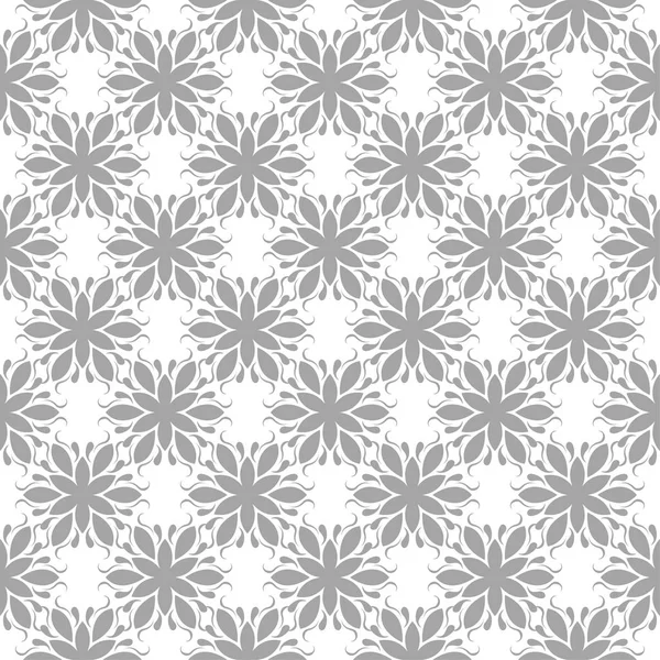 Světle Šedá Florálním Ornamentem Bílém Pozadí Vzor Bezešvé Pro Textil — Stockový vektor