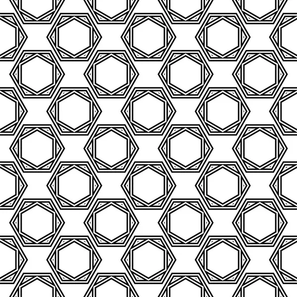 Black Geometric Ornament White Background Seamless Pattern Web Textile Wallpapers — Stock Vector