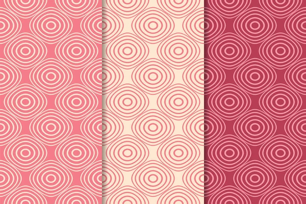 Kiraz kırmızısı geometrik süsler. Web, Tekstil ve duvar kağıtları için dikey Dikişsiz desen seti