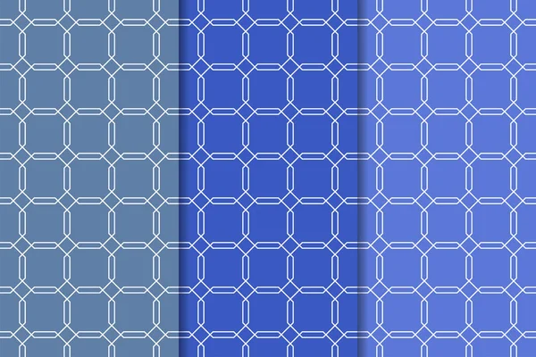 Mavi geometrik süsler. Web, Tekstil ve duvar kağıtları için dikey Dikişsiz desen seti