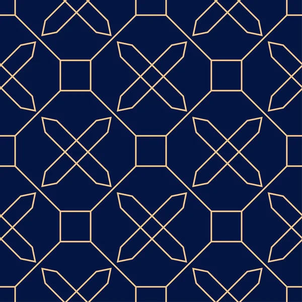Altın mavi geometrik süsleme. Web, Tekstil ve duvar kağıtları için seamless modeli