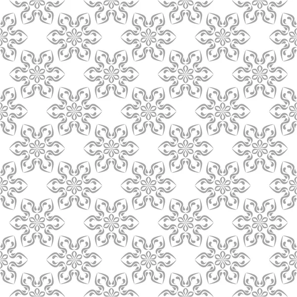 Beyaz arka plan üzerine açık gri çiçek süsleme. Tekstil ve duvar kağıtları için seamless modeli