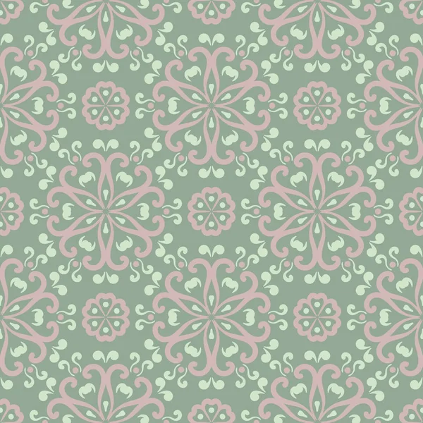 Çiçek seamless modeli. Zeytin yeşili arka plan duvar kağıtları, Tekstil ve kumaş için soluk pembe çiçek öğeleri ile