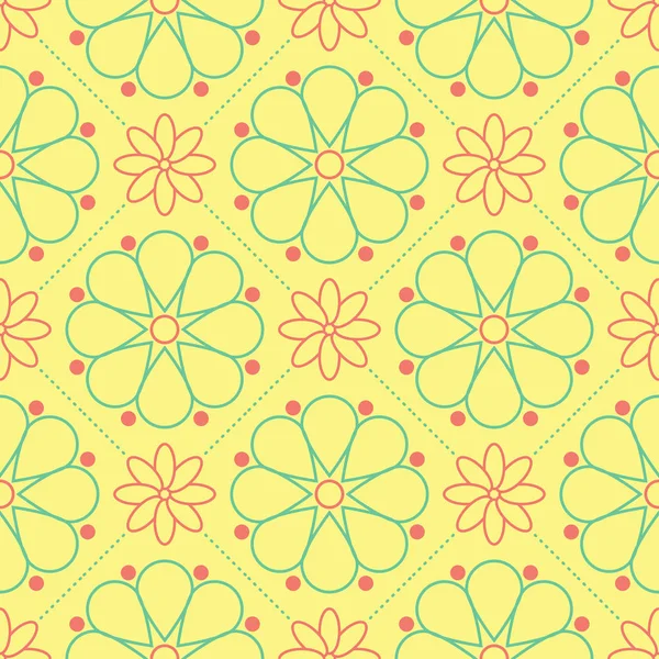 Çiçek seamless modeli. Arka plan duvar kağıtları için pembe ve yeşil çiçek öğeleri ile parlak renkli.