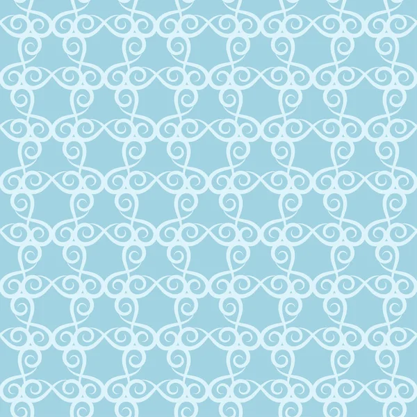 Mavi zemin üzerine beyaz çiçek süsleme. Tekstil ve duvar kağıtları için seamless modeli