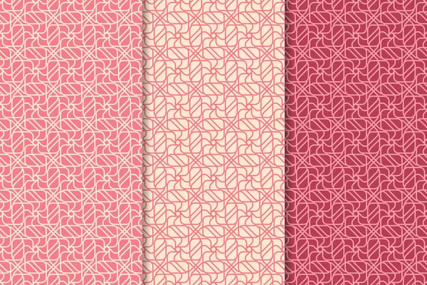 Geometrik süsler kümesi. Web, Tekstil ve duvar kağıtları için kiraz kırmızı Dikişsiz desen