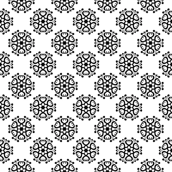 Siyah beyaz tek renkli çiçek süsleme. Tekstil ve duvar kağıtları için seamless modeli