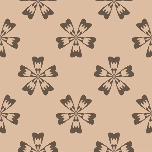 Bej renkli arka plan üzerinde kahverengi çiçek süsleme. Tekstil ve duvar kağıtları için seamless modeli