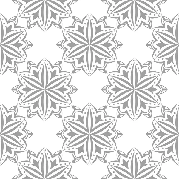 Beyaz arka plan üzerine açık gri çiçek süsleme. Tekstil ve duvar kağıtları için seamless modeli