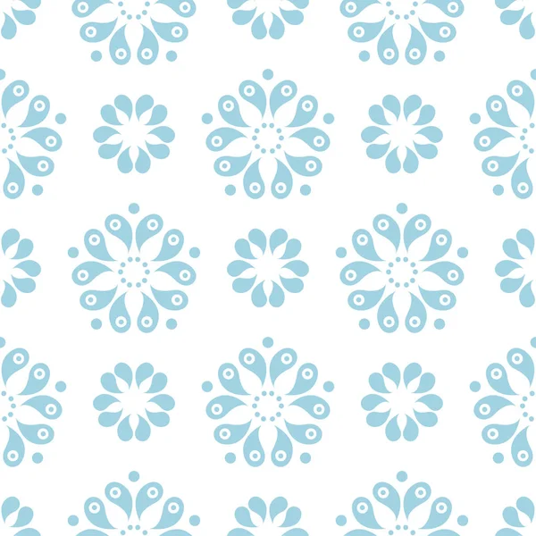Beyaz zemin üzerine mavi çiçek süsleme. Tekstil ve duvar kağıtları için seamless modeli