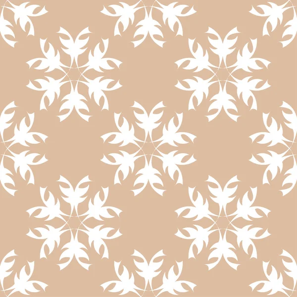 Bej renkli arka plan üzerinde beyaz çiçek süs tasarım. Tekstil ve duvar kağıtları için seamless modeli