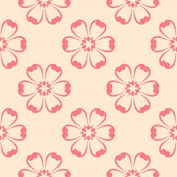 Bej renkli arka plan üzerinde kırmızı çiçek tasarım. Tekstil ve duvar kağıtları için seamless modeli