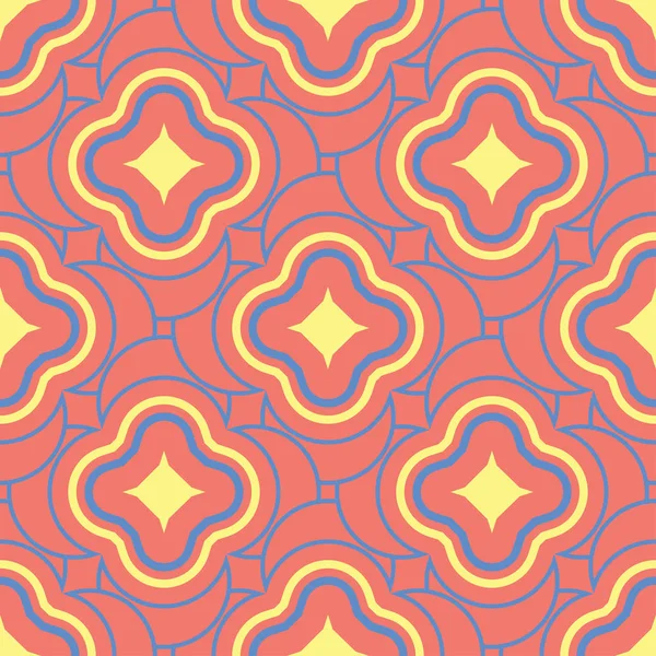 Geometrik parlak çok sorunsuz arka plan renkli. Turuncu arka plan üzerinde öğeleri mavi ve bej. Duvar kağıtları ve kumaşlar için tasarım