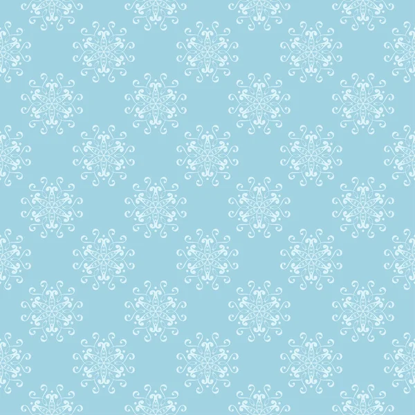 Mavi zemin üzerine beyaz çiçek desenli. Tekstil ve duvar kağıtları için sorunsuz süsleme