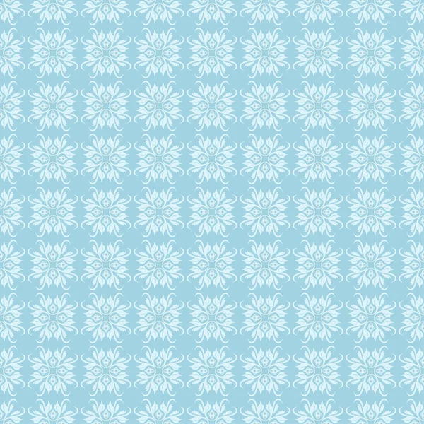 Mavi zemin üzerine beyaz çiçek süsleme. Tekstil ve duvar kağıtları için seamless modeli